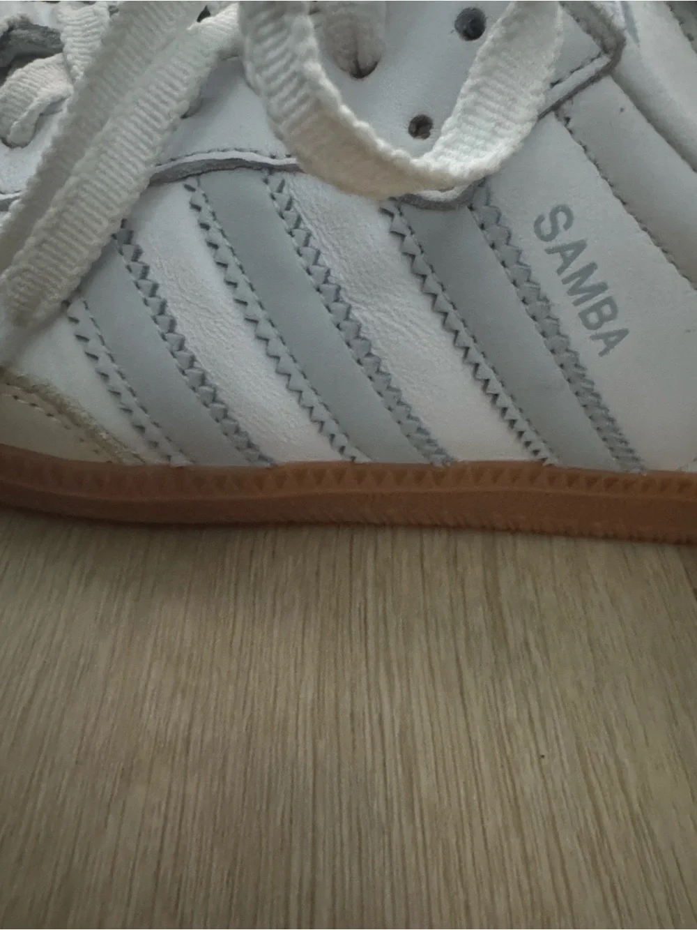 adidas White and Beige Leather Classic Sneakers